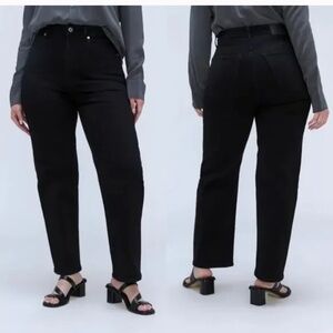 NWT Everlane Women's Curvy Way-High Jean Black Organic Cotton Size 35 Regular